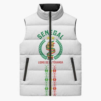 Custom Senegal Lions of Teranga Sleeveless Puffer Jacket African Football Champions 2025