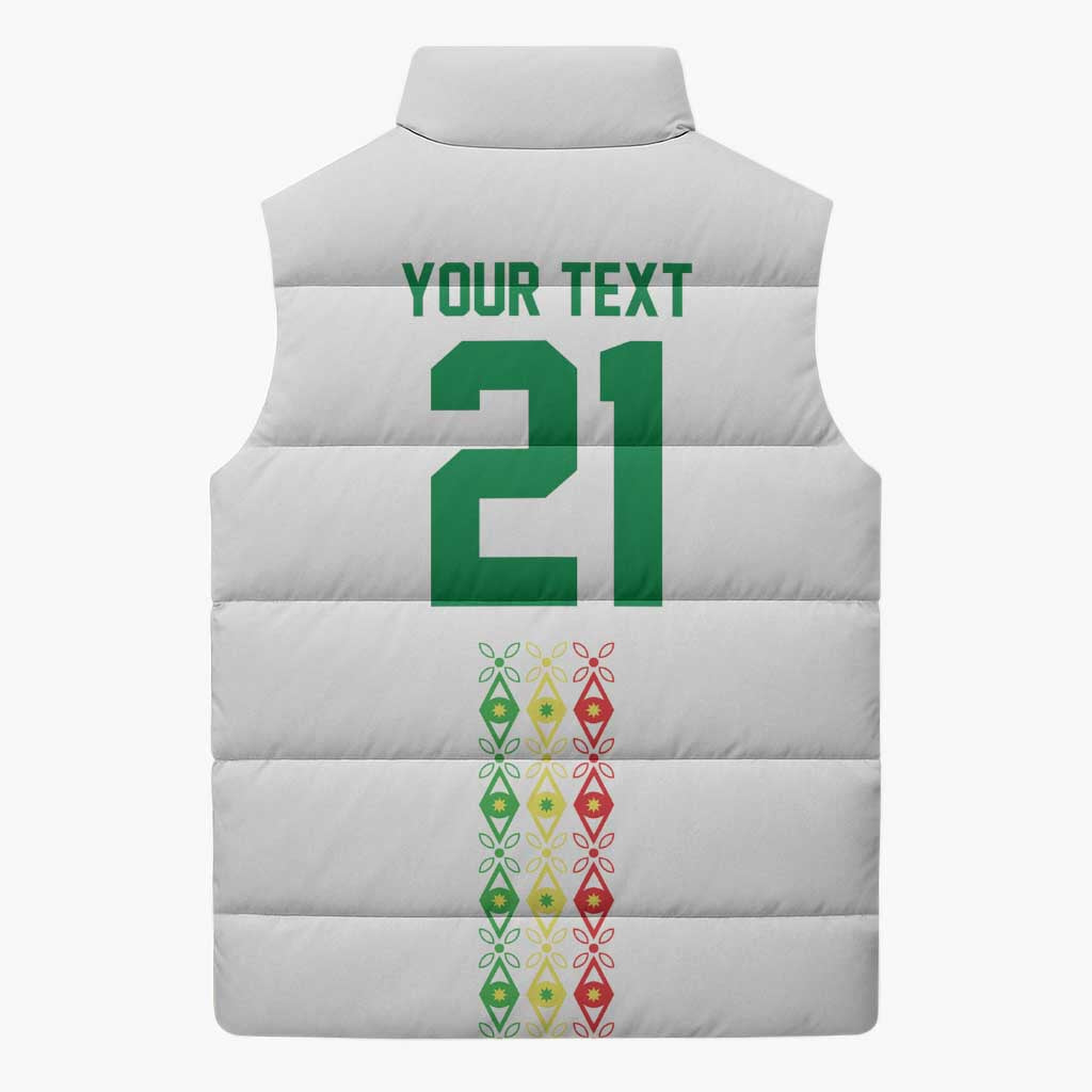 Custom Senegal Lions of Teranga Sleeveless Puffer Jacket African Football Champions 2025