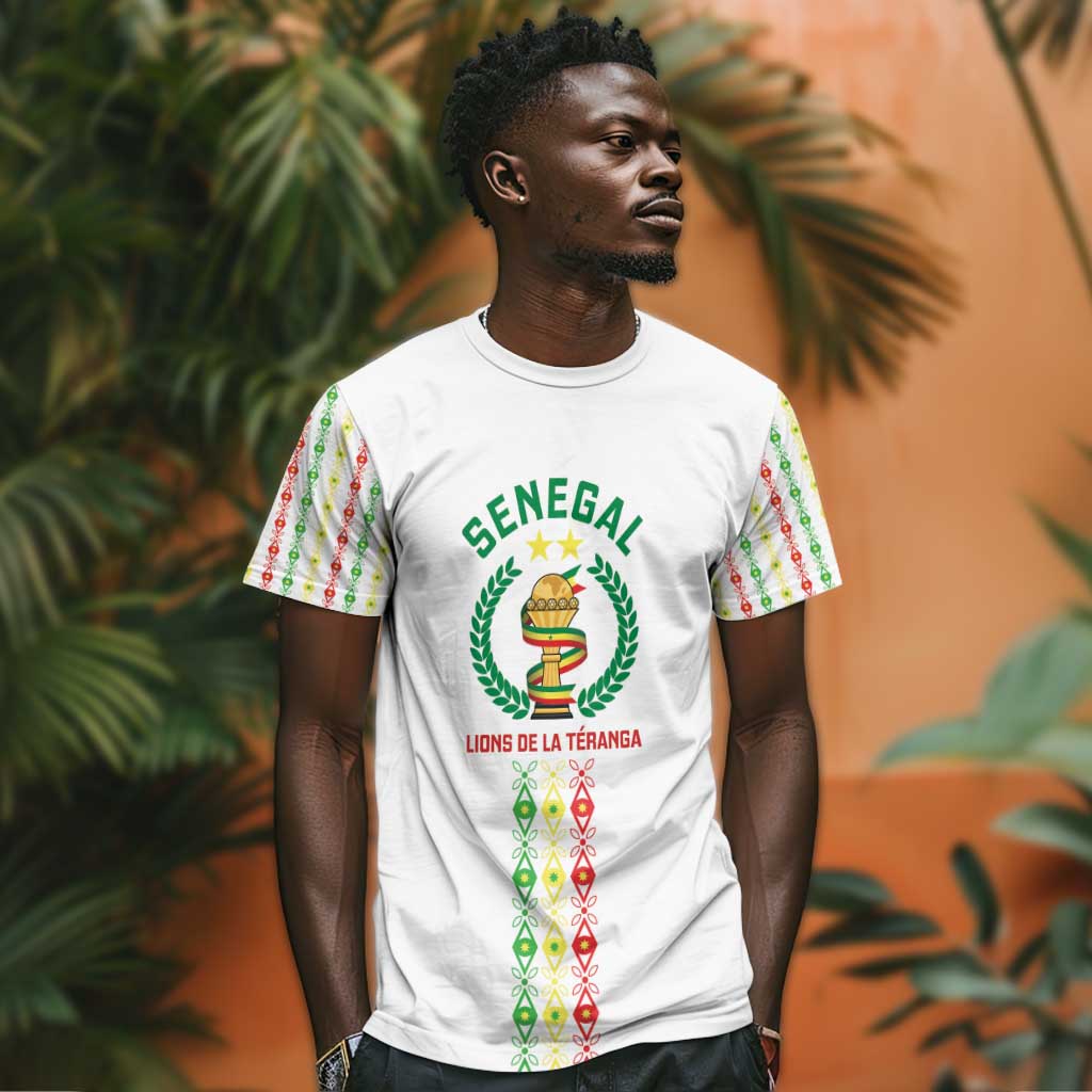 Custom Senegal Lions of Teranga T shirt African Football Champions 2025
