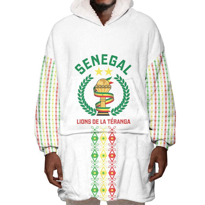 Custom Senegal Lions of Teranga Wearable Blanket Hoodie African Football Champions 2025