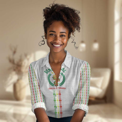 Custom Senegal Lions of Teranga Women Casual Shirt African Football Champions 2025
