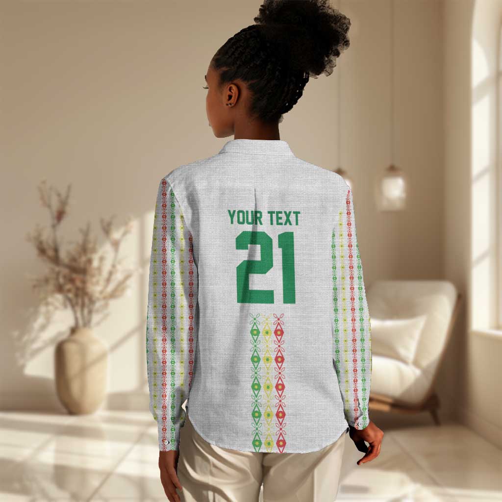 Custom Senegal Lions of Teranga Women Casual Shirt African Football Champions 2025