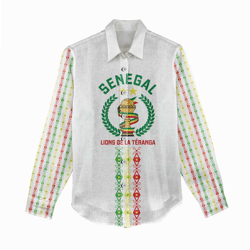 Custom Senegal Lions of Teranga Women Casual Shirt African Football Champions 2025