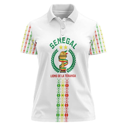 Custom Senegal Lions of Teranga Women Polo Shirt African Football Champions 2025