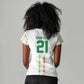 Custom Senegal Lions of Teranga Women V-Neck T-Shirt African Football Champions 2025