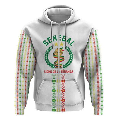 Custom Senegal Lions of Teranga Zip Hoodie African Football Champions 2025