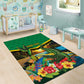African-American Jamica Personalized Area Rug Hummingbird and Crocodiles Tropical