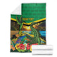 African-American Jamica Personalized Blanket Hummingbird and Crocodiles Tropical