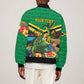 African-American Jamica Personalized Bomber Jacket Hummingbird and Crocodiles Tropical