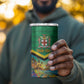 African-American Jamica Personalized 4 in 1 Can Cooler Tumbler Hummingbird and Crocodiles Tropical