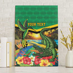 African-American Jamica Personalized Canvas Wall Art Hummingbird and Crocodiles Tropical