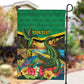 African-American Jamica Personalized Garden Flag Hummingbird and Crocodiles Tropical
