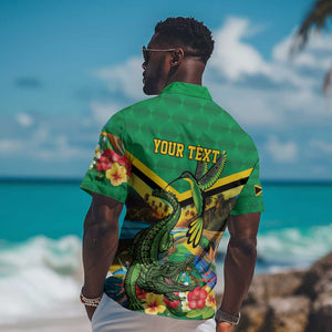 African-American Jamica Personalized Hawaiian Shirt Hummingbird and Crocodiles Tropical