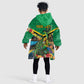 African-American Jamica Personalized Kid Wearable Blanket Hoodie Hummingbird and Crocodiles Tropical