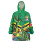 African-American Jamica Personalized Kid Wearable Blanket Hoodie Hummingbird and Crocodiles Tropical