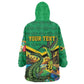 African-American Jamica Personalized Kid Wearable Blanket Hoodie Hummingbird and Crocodiles Tropical