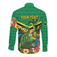 African-American Jamica Personalized Long Sleeve Button Shirt Hummingbird and Crocodiles Tropical