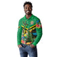 African-American Jamica Personalized Long Sleeve Polo Shirt Hummingbird and Crocodiles Tropical