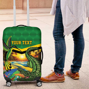 African-American Jamica Personalized Luggage Cover Hummingbird and Crocodiles Tropical