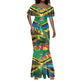 African-American Jamica Personalized Mermaid Dress Hummingbird and Crocodiles Tropical