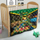 African-American Jamica Personalized Quilt Hummingbird and Crocodiles Tropical