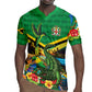 African-American Jamica Personalized Rugby Jersey Hummingbird and Crocodiles Tropical