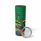 African-American Jamica Personalized Skinny Tumbler Hummingbird and Crocodiles Tropical