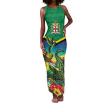 African-American Jamica Personalized Tank Maxi Dress Hummingbird and Crocodiles Tropical