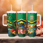 African-American Jamica Personalized Tumbler With Handle Hummingbird and Crocodiles Tropical