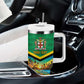 African-American Jamica Personalized Tumbler With Handle Hummingbird and Crocodiles Tropical