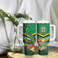 African-American Jamica Personalized Tumbler With Handle Hummingbird and Crocodiles Tropical