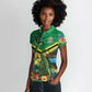 African-American Jamica Personalized Women Polo Shirt Hummingbird and Crocodiles Tropical