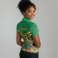 African-American Jamica Personalized Women Polo Shirt Hummingbird and Crocodiles Tropical