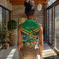 African-American Jamica Personalized Women Sleeveless Polo Shirt Hummingbird and Crocodiles Tropical