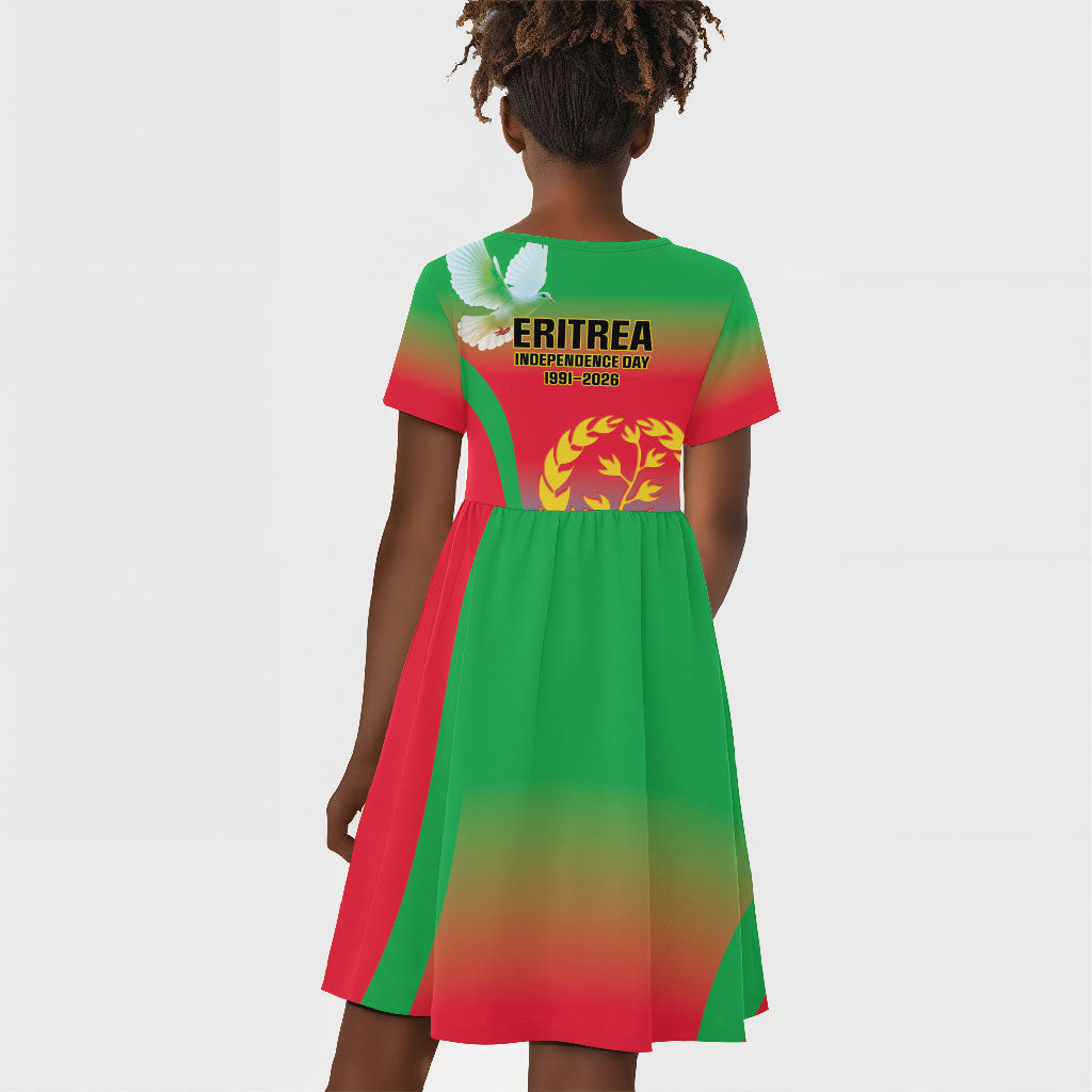 Eritrea 35th Anniversary Kid Short Sleeve Dress May 24 1991-2026 Proud To Be Eritrean