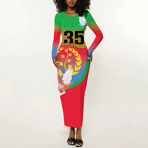 Eritrea 35th Anniversary Long Sleeve Bodycon Dress May 24 1991-2026 Proud To Be Eritrean