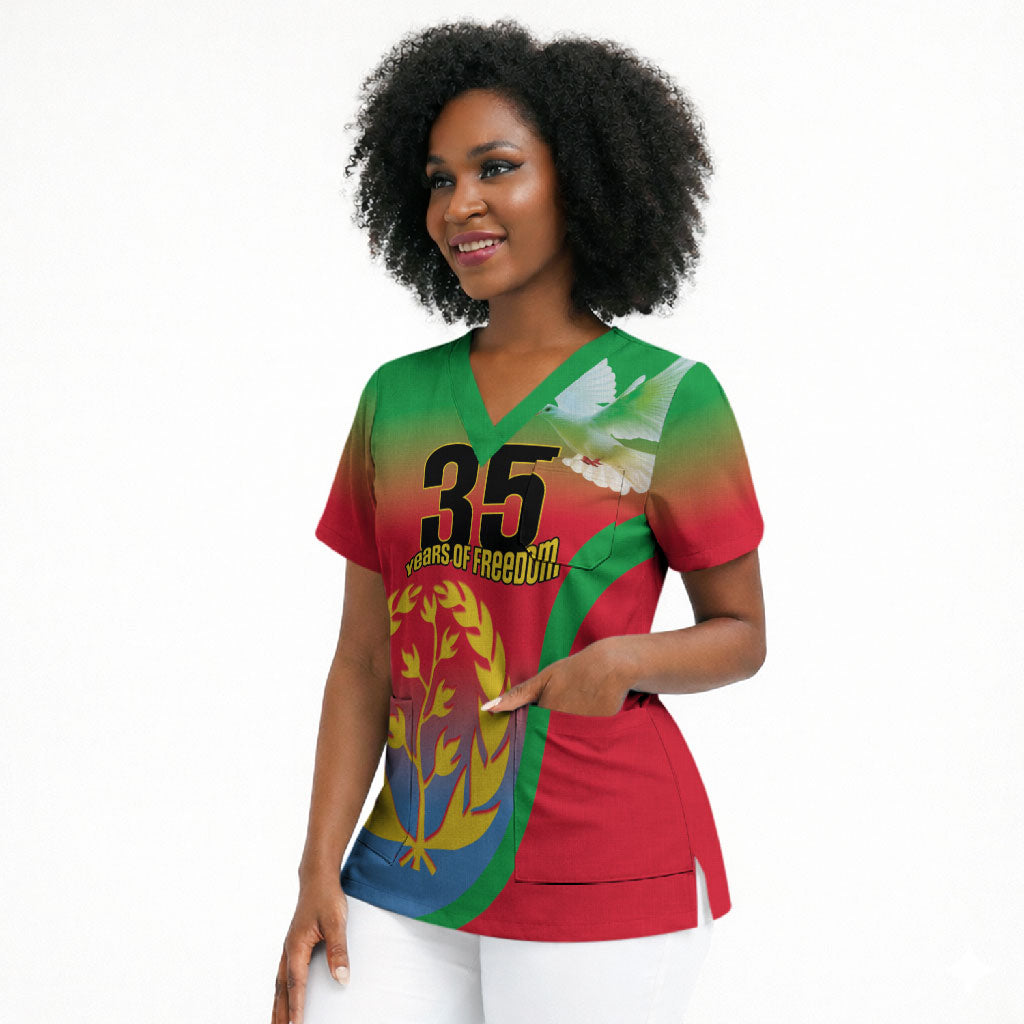 Eritrea 35th Anniversary Scrub Top May 24 1991-2026 Proud To Be Eritrean