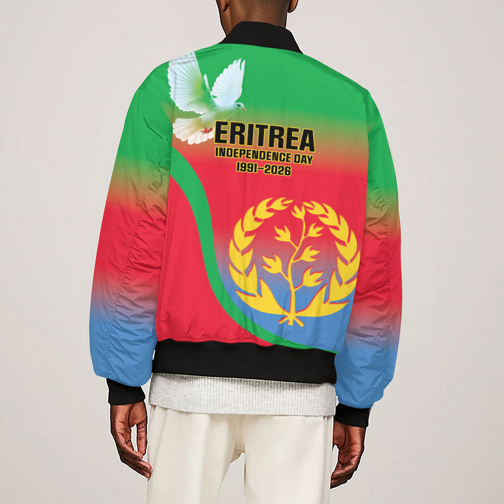 Eritrea 35th Anniversary Sleeve Zip Bomber Jacket May 24 1991-2026 Proud To Be Eritrean