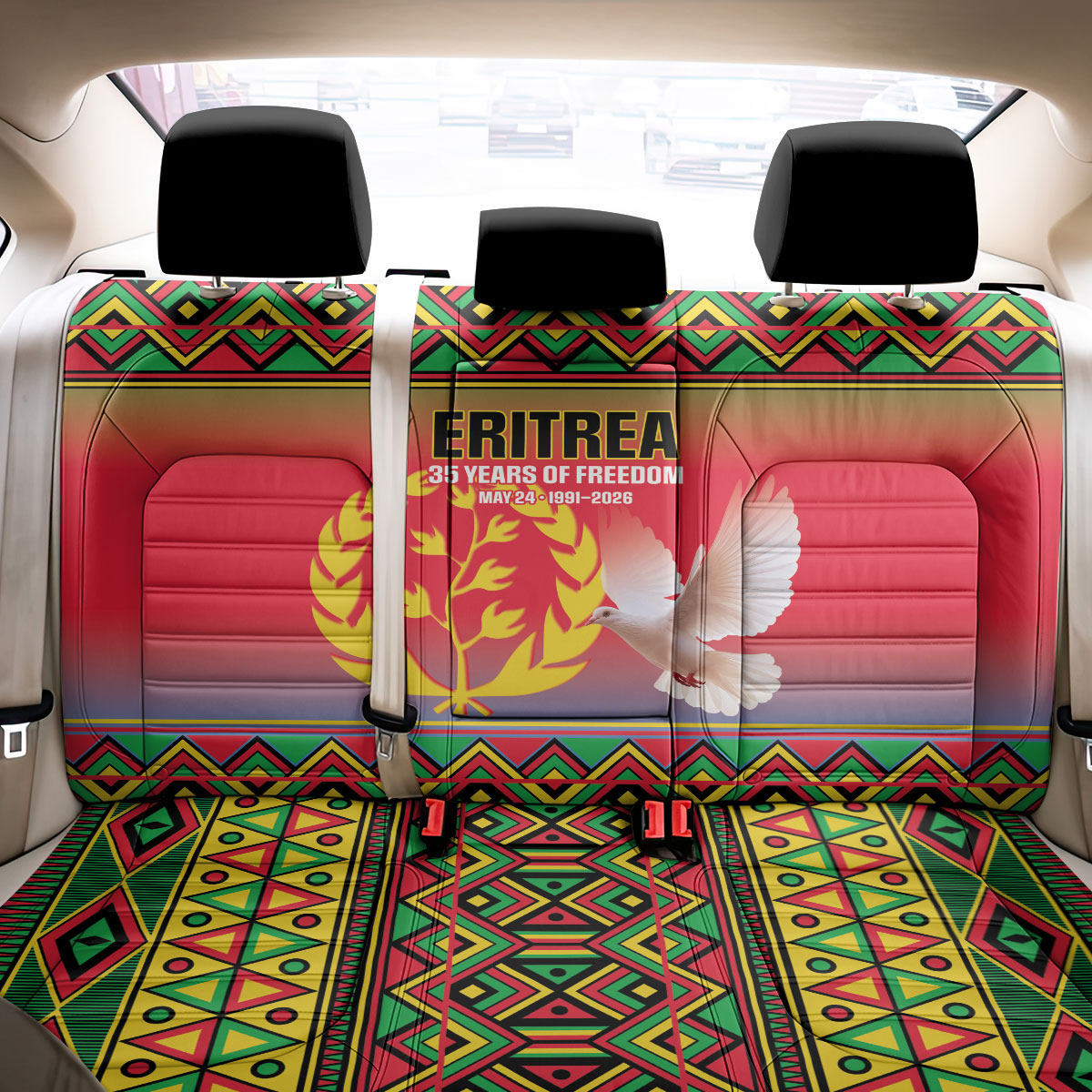 Eritrea 35 Years Of Independence Back Car Seat Cover 1991-2026 Freedom Legacy Pride