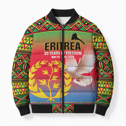 Eritrea 35 Years Of Independence Bomber Puffer Jacket 1991-2026 Freedom Legacy Pride