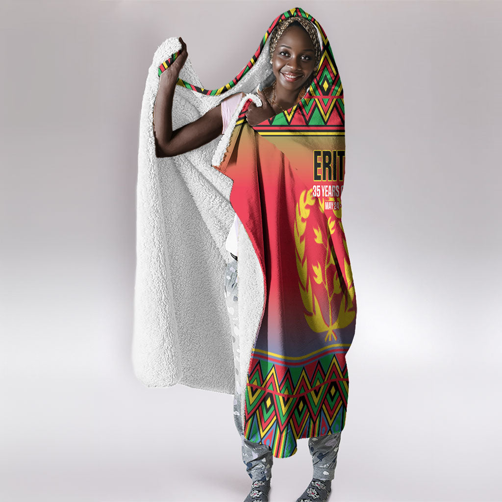 Eritrea 35 Years Of Independence Hooded Blanket 1991-2026 Freedom Legacy Pride