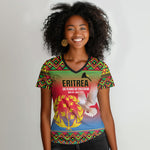 Eritrea 35 Years Of Independence Women V-Neck T-Shirt 1991-2026 Freedom Legacy Pride