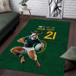 South Africa Rugby Custom Area Rug Glory Be To Springboks - African Pride