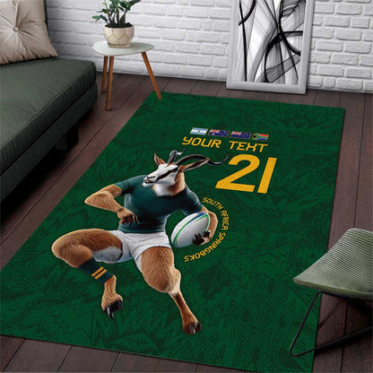 South Africa Rugby Custom Area Rug Glory Be To Springboks - African Pride
