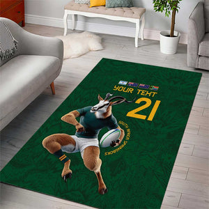 South Africa Rugby Custom Area Rug Glory Be To Springboks - African Pride