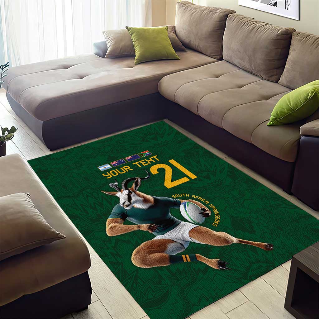 South Africa Rugby Custom Area Rug Glory Be To Springboks - African Pride