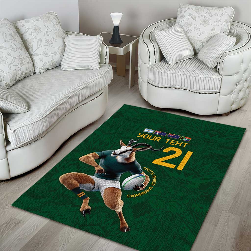 South Africa Rugby Custom Area Rug Glory Be To Springboks - African Pride