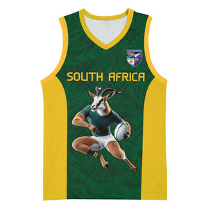 South Africa Rugby Custom Basketball Jersey Glory Be To Springboks - African Pride