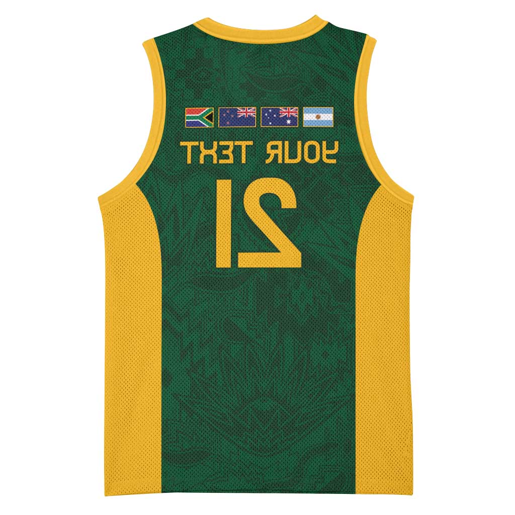 South Africa Rugby Custom Basketball Jersey Glory Be To Springboks - African Pride
