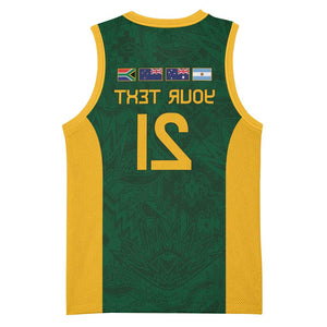 South Africa Rugby Custom Basketball Jersey Glory Be To Springboks - African Pride